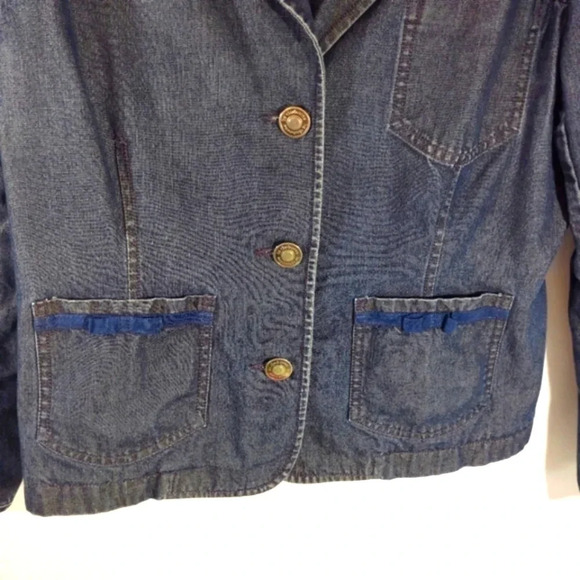 Liz Claiborne Denim Jean Jacket 100% Cotton Blue XL - Picture 4 of 15